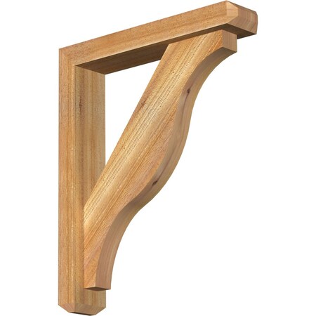 Ekena Millwork Funston Craftsman Rough Sawn Bracket w/ Offset Brace, Western Red Cedar, 4"W x 20"D x 24"H BKT0402X20X24FST04RWR